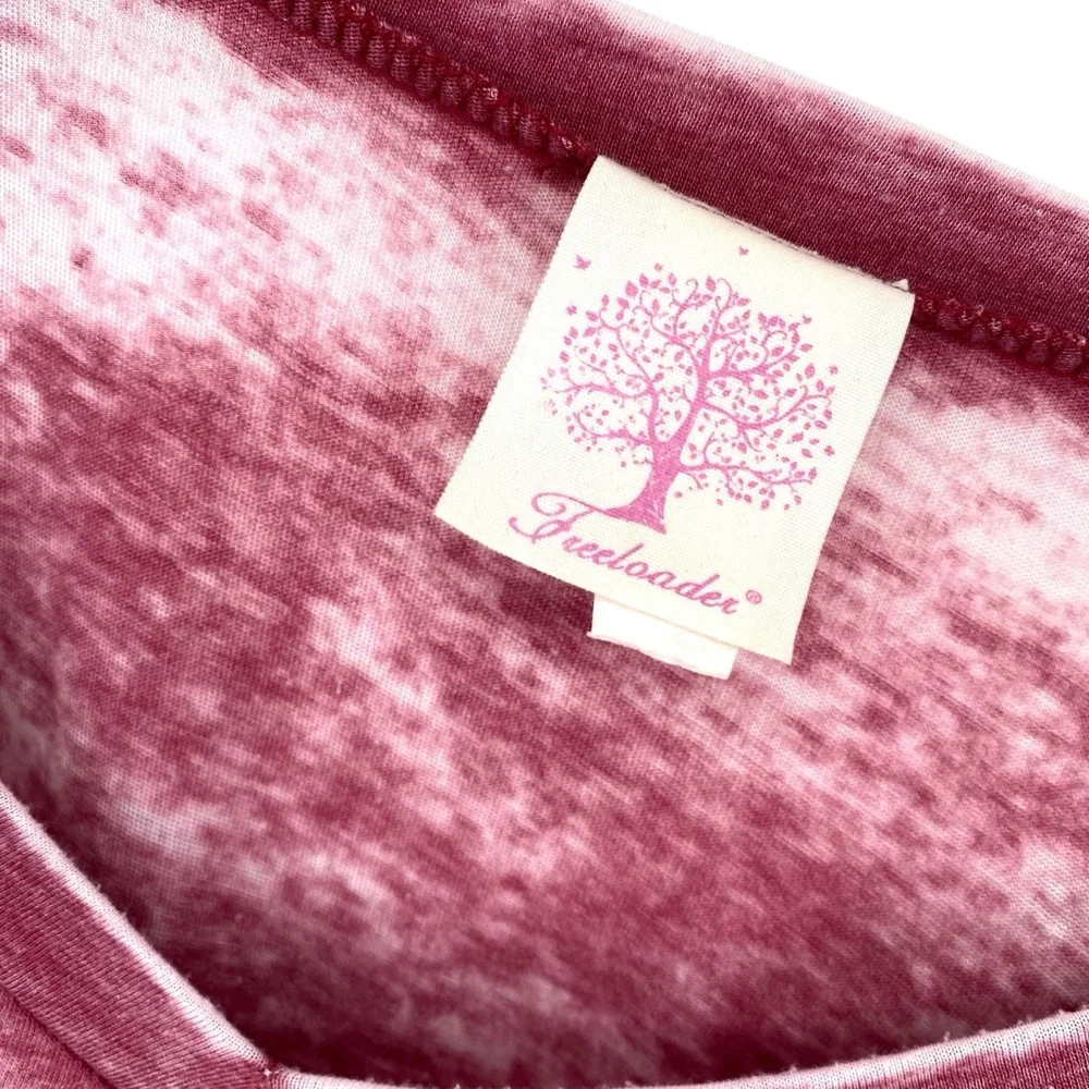 Freeloader Burgundy Burnout Oversized Long Sleeve Lightweight Top - Picture 2 of 7